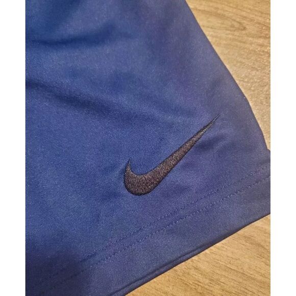 Nike Dri-fit Men's Shorts Navy Blue Drawstring XXL Embroidered Black Swoosh Logo - Picture 2 of 6